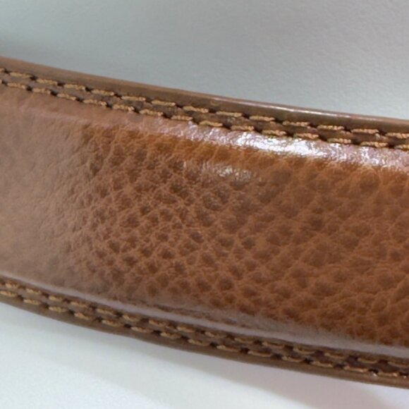 FLORSHEIM Mens Brown Leather Belt Silver Buckle Adjustable Fit Sleek  Size 36 - Picture 3 of 12